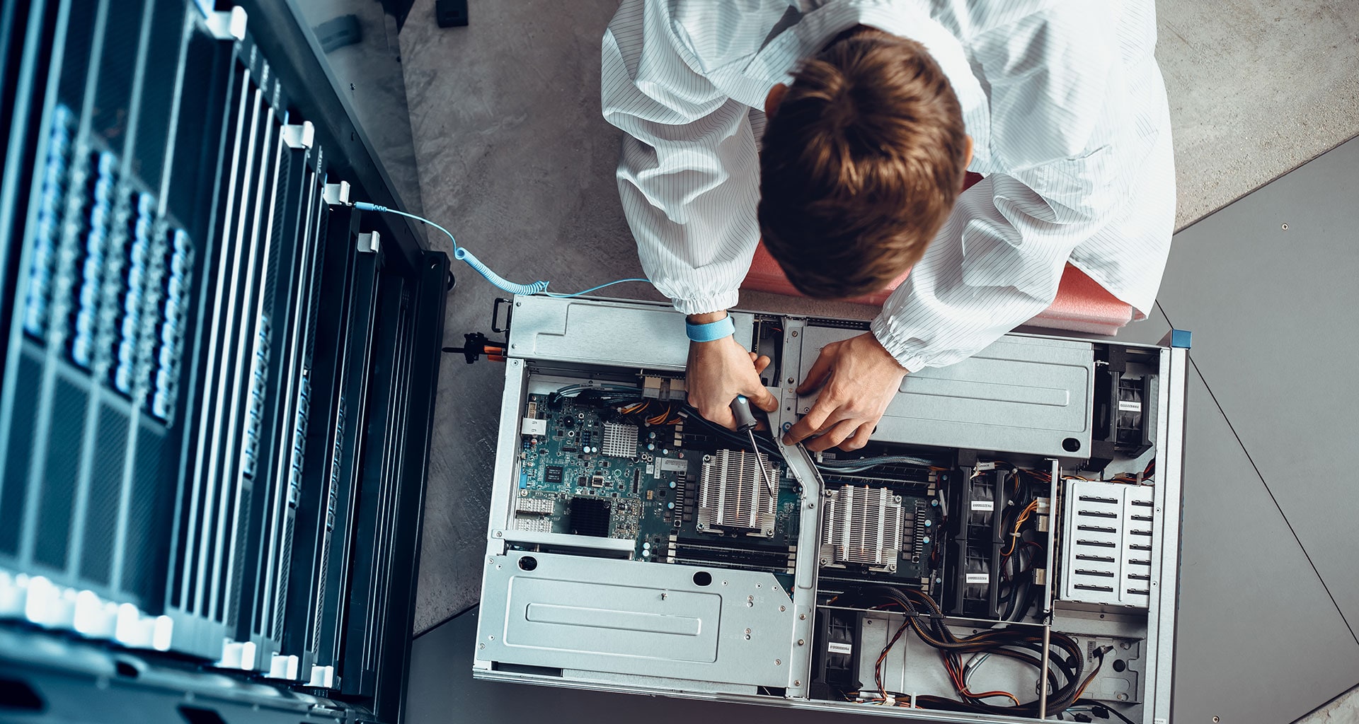 server rack under maintenance