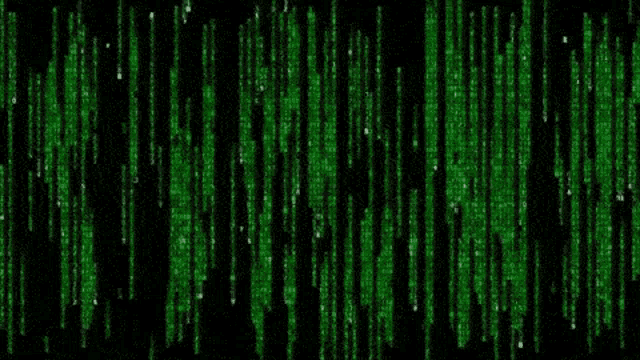 Animated falling green code lines like in the Matrix